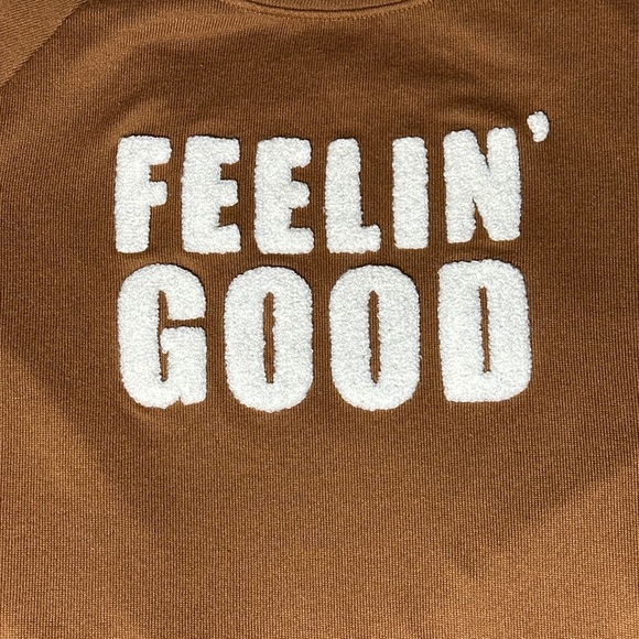 Secret Treasure Woman's Brown Knit Lounge 'Feelin' Long Sleeve Top - Large - Picture 5 of 6